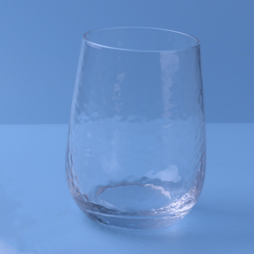 Copo copo de vidro para banheiro com padrão martelado