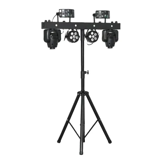 LED Party Bar Light System Kit with Derby Strobe, Moving Head, PAR 4-in-1 DJ Lighting and Stand T-Bar for Stage