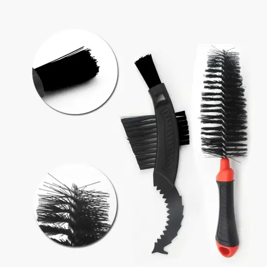 2-Piece Bike Cleaning Kit: Tire Chain Cleaner & Brush Set for Wheel Chains and Spokes