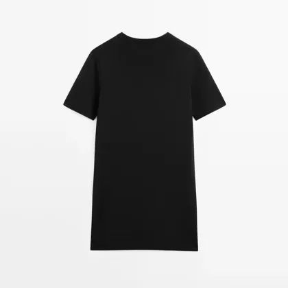 Women's Commuter Side Button Detail Short Knitted Dress Small Black Dress