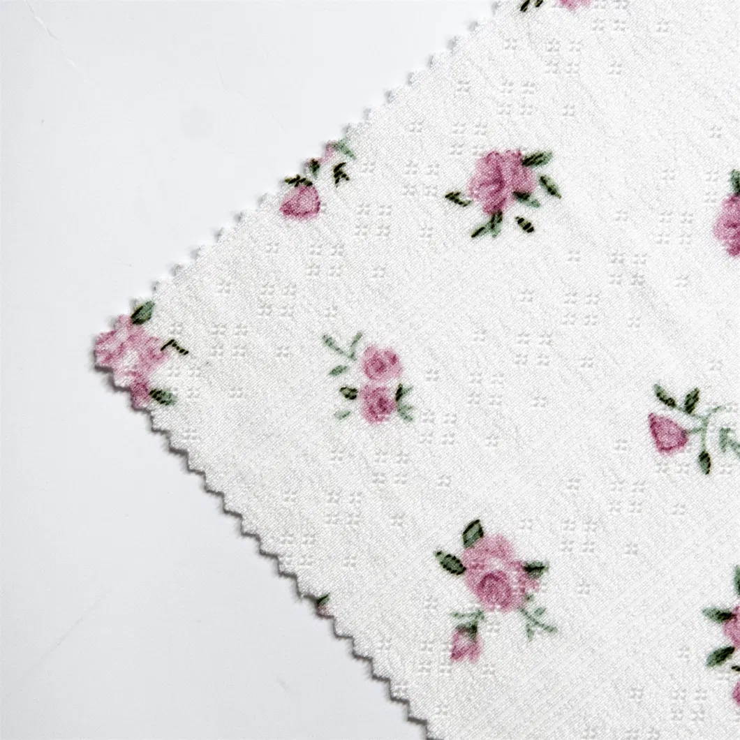 เทคโนโลยีใหม่ผ้า Jacquard ลายดอกไม้หรูหราสำหรับเครื่องแต่งกายแฟชั่นสตรี