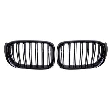 Double Line Glossy Black Front Bumper Grille for F25/F26 2014-2017 X3 X4 Series Car Accessories