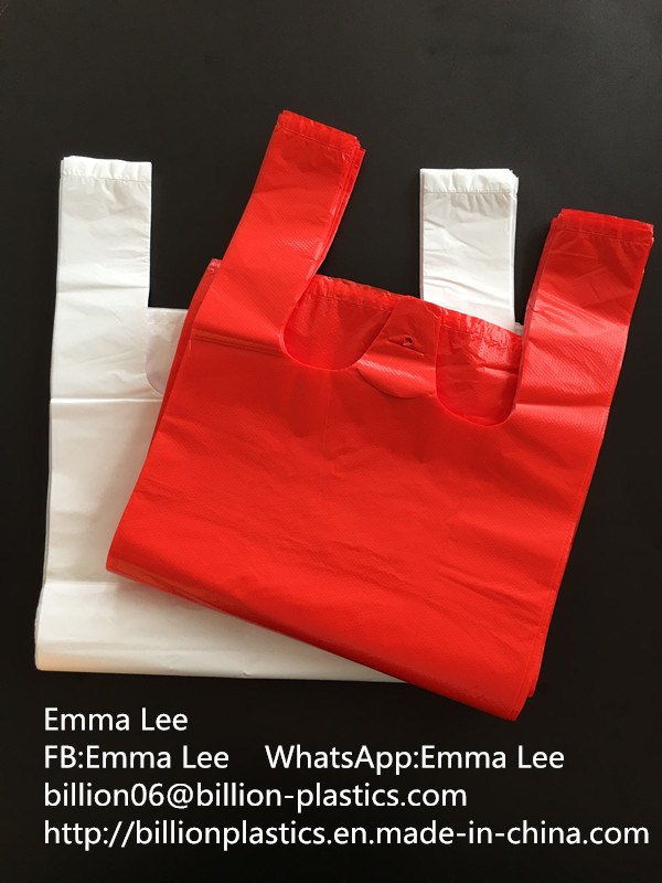 Pure HDPE Shopping Vest Grocery T-Shirt Bags in Bulk