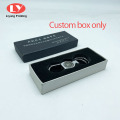 Custom Silver Letters Ivory Pearl Paper Keychain Box