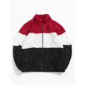Mode Fluffy Color Blocking Sherpa Jacket Groothandel Custom
