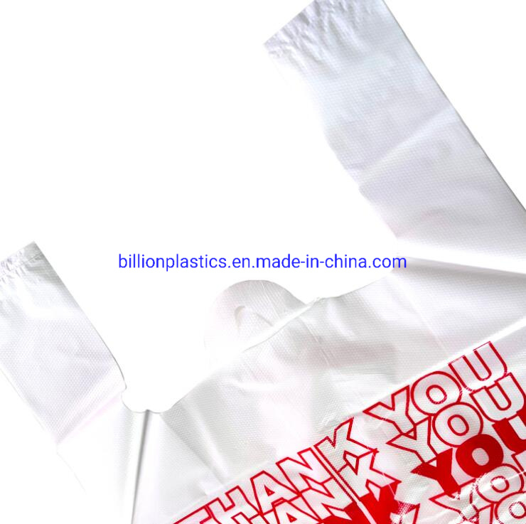 Wholesale Transparent Vest Custom Supermarket Plastic Shopping Custom Fruit Packaging Bag.