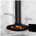 Steel Wood Burning Fire Pit Black Color Indoor Hanging Fireplace Supplier