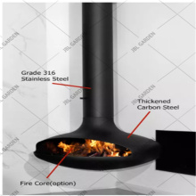 Black Color Indoor Hanging Fireplace