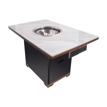 Commercial induction cooker smokeless hot pot table