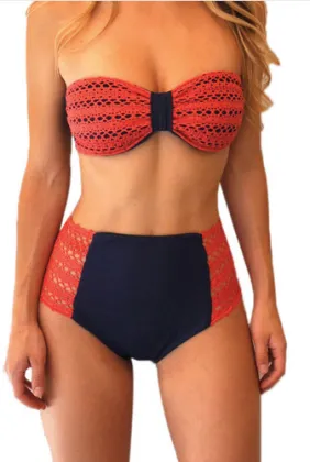 Sexy Strapless New Hot Push Up Bikini Brazilian Biquini Bandage Swimwear Women Sexy Bikinis Swimsuit 2 Color