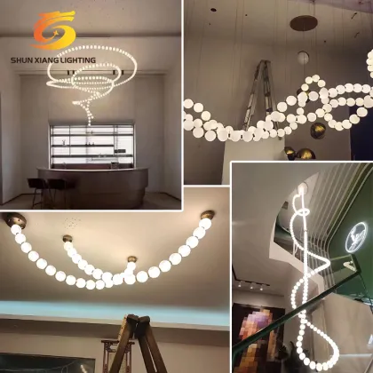 Shunxiang Customized Modern Hotel Lobby Villa Stair Pendant Light