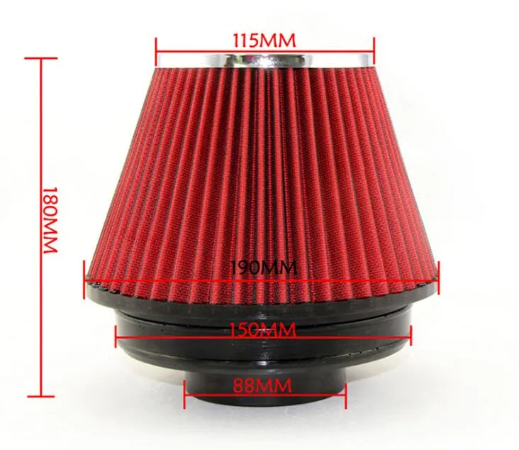 Filtro Auto Auto da 6 pollici cromato universale con stack di velocità 3,5 ′