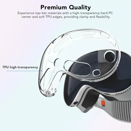 2024 Upgrade Transparent TPU Protective Cover for Apple Vision Pro: Durable Anti-Scratch Case for Headset and Glasses