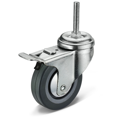 12 Series PVC Screw Movable Double Brake Casters