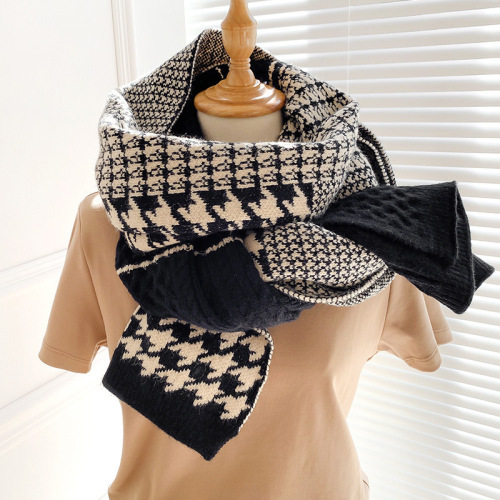 2020 Luxury Brand Houndstooth Scarf for Women plaid Knitted Wool warm scarf Female winter scarves shawls Blanket Scarfs