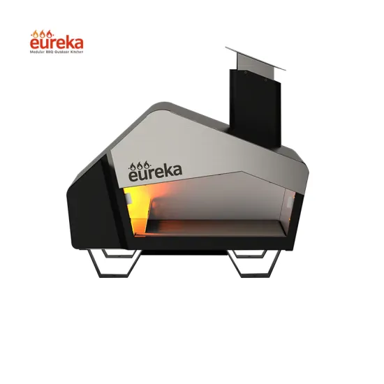 Stainless Steel 13 Inch Dual Fuel Gas Wood Fired Pizza Oven with Chimney