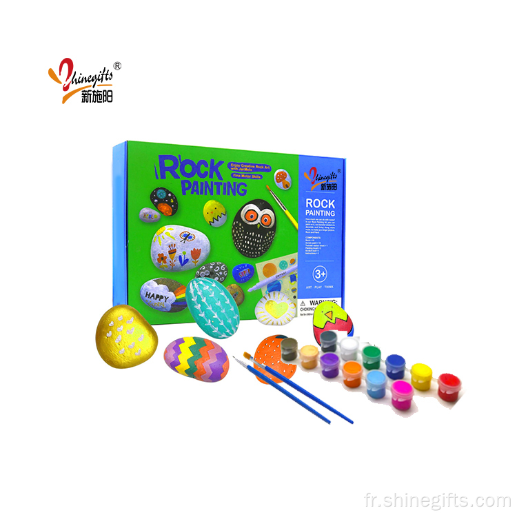 Bricolage de peinture pour enfants dessin art peinture rock kit