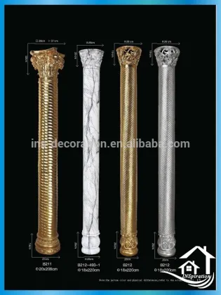 Elegance decorative golden pillars