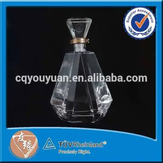 Superior liquor diamond shape glass empty bottle 500 ml