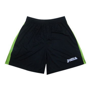 Men's football wear shorts, solid body with embroidery at left opening, contrasted piping at side
