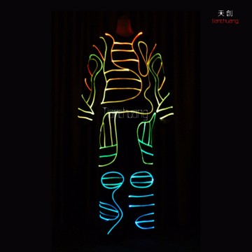 EL Wire Dance Costume Led Robot Fiber Optic Suits Dancing Jumpsuit