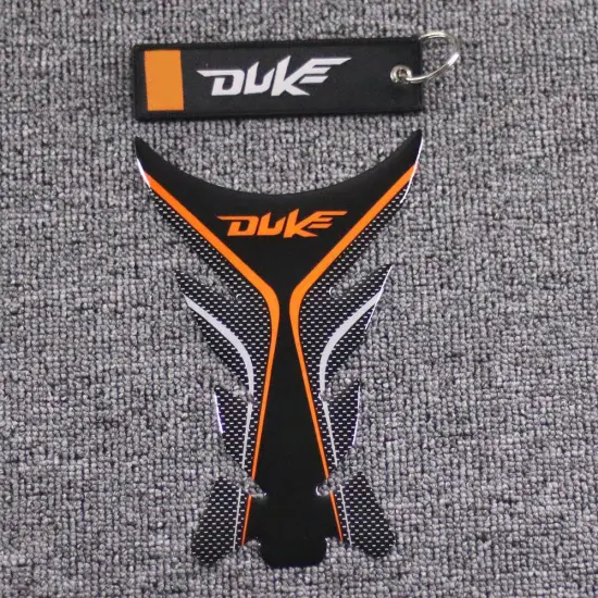 3D Orange Motor Tank Pad Sticker For KTM DUKE Motorcycle Fuel Tank Cover Pad Sticker Decals Protector With Free Keyring Keychain