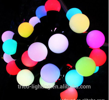 50 RGB LED christmas holiday light ,LED ball string light with 8 flashing mode