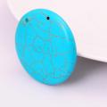 Turquoise Coin Gemstone Bijoux Collier Pendentif 40MM