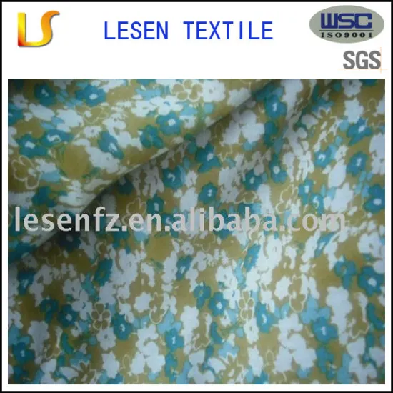 flower design printed chiffon fabric for lady's dress