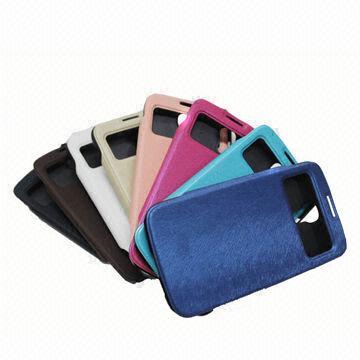 Mice texture PU leather slim stand phone case for Samsung galaxy S4 9500