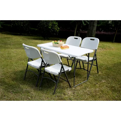 4ft HDPE Outdoor Recreational Plastic Folding Table - Tube Retractable Dining Table HY-Z122C
