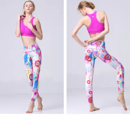 Dry fit silk Lycra leggings women yoga gym fitness leggings
