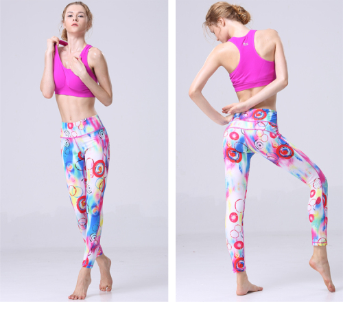 Dry fit seda Lycra polainas mujeres yoga gimnasio fitness polainas