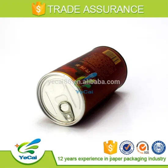 Round paper tube printed paper cans tea cans with airtight metal lid