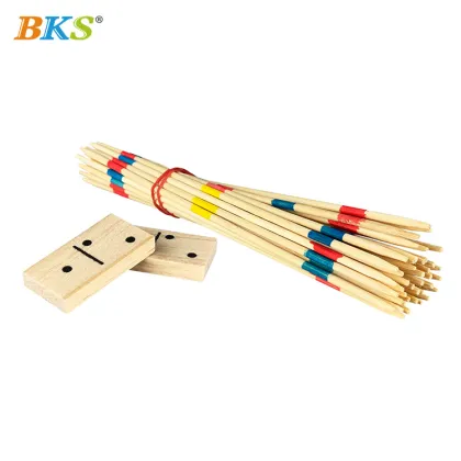 BKS Colorful Wooden Mikado Game - Funny Game with Chopsticks in a Wooden Box