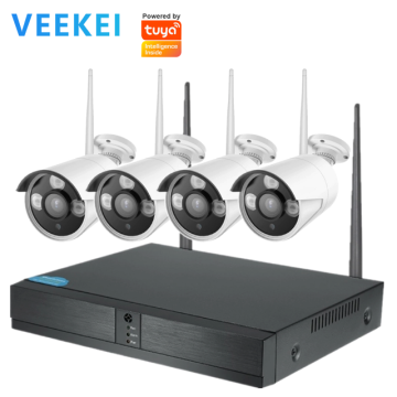 Veekei CCTV Wireless DIY 4K HD IP High Resolution Night Vision Security System for Home Surveillance with NVR 1080p 4CH 8CH