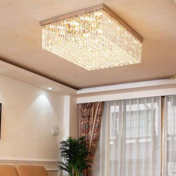 Large Scale Engineering Crystal Lamp for Hotel Sales Center Lobby Ceiling Design