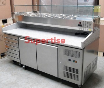 Supertise China 59-Inch Granite Top Refrigerated Pizza Prep Table