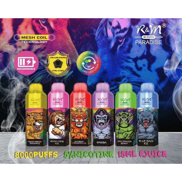 Горячая распродажа США Vape R &amp; M Paradise 8000 Puffs