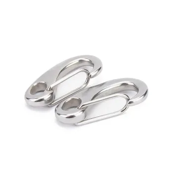 Stainless Steel Oval Carabiner: 304/316 Grade Egg-Shaped Fixed Snap Hook