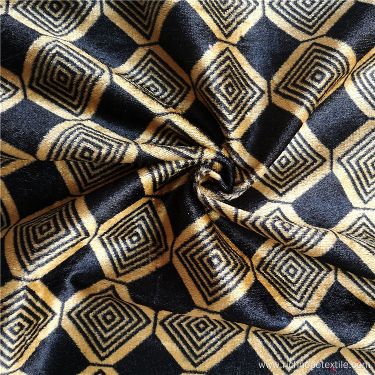 Quality Knitted Print African Velvet Curtain Fabric