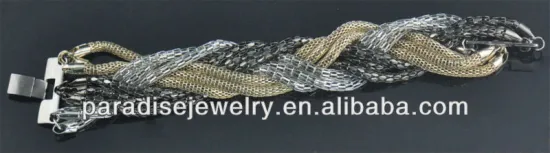 Fashion multi strand pave crystal chain bracelet-B22005