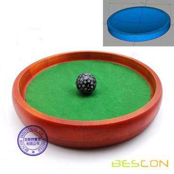 Bandeja de dados de madera resistente inferior cónica 12inch por BESCON Super Rolling Device para parar etiqueta de terciopelo opcional poliedro dados