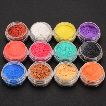 12 Colors Mica Powder Epoxy Resin Dye Pearl Pigment Natural Mica Mineral Handmade Soap Coloring Powder for Soap Making Cosmetics