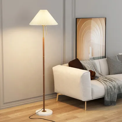 Retro Classic Wood Grain Floor Lamp