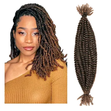 Wholesale 16inch Pre-Separated Fluffed Spring Afro Twist Crochet Braiding Hair Afro Springy Twist Marley Braid Hair