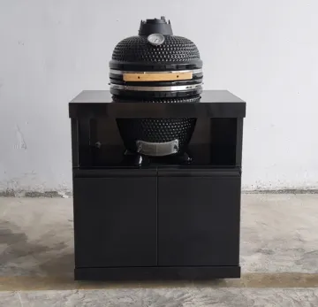 18" 304 Stainless Steel Kamado Ceramic Smoker Grill with Charcoal Patio Cabinet BBQ Egg Design