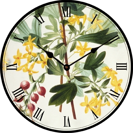 Horloge murale ronde en verre de jardin