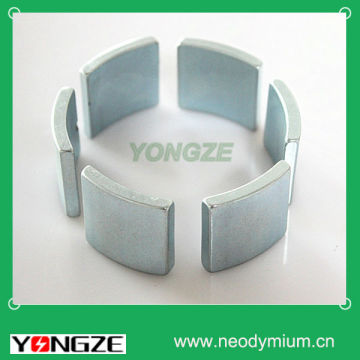 Curved magnet for brushless motor stator