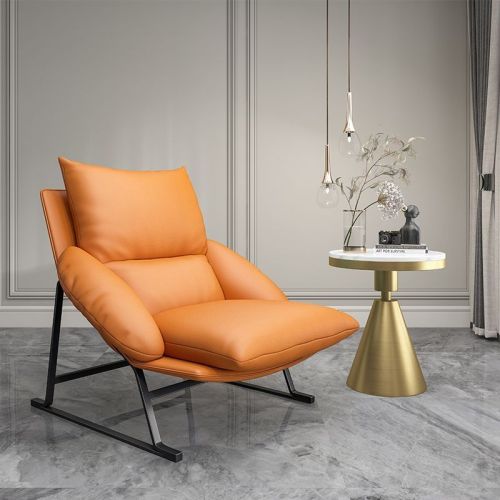 Chaise de loisirs en cuir inclinable de concepteur Firestone